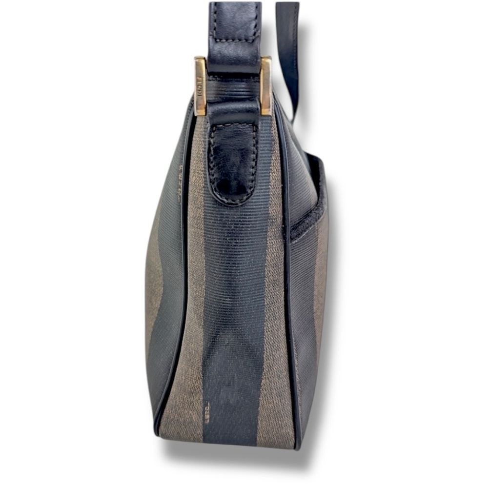 FENDI Black and Taupe Striped Crossbody or Shoulder Bag VTG - Picture 14 of 16